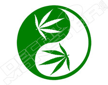  Pot Leaf Ying Yang Weed Decal Sticker