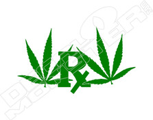 RX Pot Leaves Weed Decal Sticker