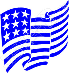 US Wavy Flag Hawaiian Decal Sticker
