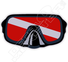 Diver Down Mask Decal Sticker