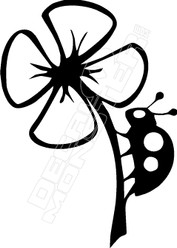 Lady Bug on Flower Hawaiian Decal Sticker