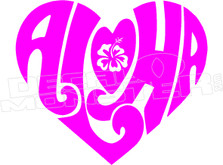 Aloha Heart Hawaiian Decal Sticker
