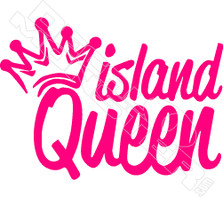 Island Queen Hawaiian Decal Sticker