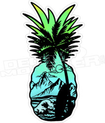Hawaii Scenery in Pineapple Decal Sticker
