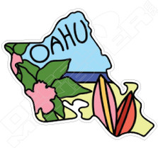 Oahu Island Hawaiian Decal Sticker