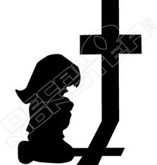 Girl Praying Religious Decal Sticker