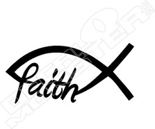 Faith Jesus Fish 2 Decal Sticker