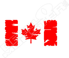 Riped Canada Flag Decal Sticker