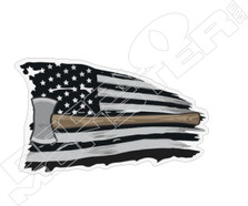 USA Flag with Axe Logger Decal Sticker
