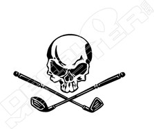 Golf Skull and Crossbones Decal Sticker