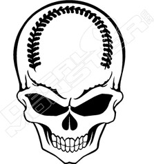 Baseball Skull Decal Sticker