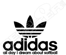 Adidas All Day I Dream About Softball Decal Sticker