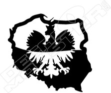 Poland outline with Polish Eagle Decal Sticker