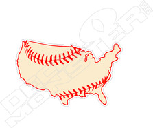 Baseball US Outline Decal Sticker