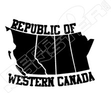 Republic of Western Canada Seperation Decal Sticker