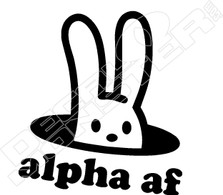 Alpha Af Bunny Decal Sticker