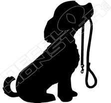 Dog With Leash Decal Sticker