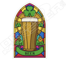 Stained Glass Beer St Patricks Day Decal Sticker