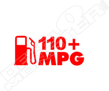 110+ MPG Gas Mileage Decal Sticker