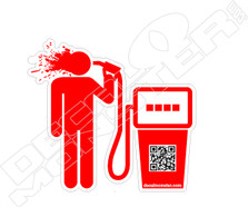 Gas Price Head Blown Off Funny Decal Sticker