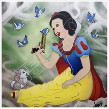 Snow White Playing With Gun Rude Decal Sticker