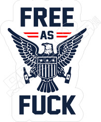 Free As Fuck USA Rude Decal Sticker