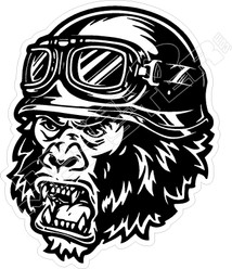 Angry Gorilla Helmet Goggles Decal Sticker