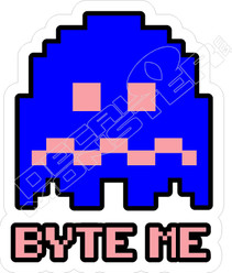  Byte Me PacMan Game Character Decal Sticker
