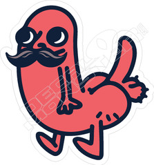 Moustache Dick Butt Dude Decal Sticker