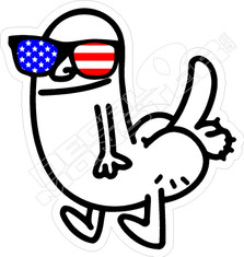 USA Sunglasses Dick Butt Dude Decal Sticker