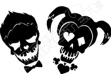 Joker and Girlfriend Skulls Decal Sticker