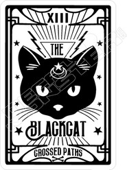 The Black Cat Crossed Paths Tarot Card Decal Sticker