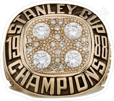 Oilers 1988 Stanley Cup Champions Ring Decal Sticker