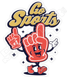 Go Sports Foam Finger Sports Decal Sticker
