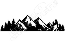 Subaru Logo Mountains Decal Sticker