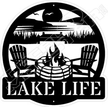 Lake Life Fire Pit Personalized Decal Sticker