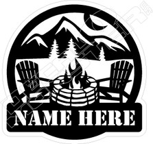 Mountain Life Fire Pit Personalized Decal Sticker
