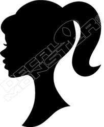 Barbie Head Silhouette Decal Sticker