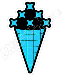 Snocone Icecream Cone Icon Hawaii Decal Sticker