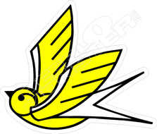 Flying Bird Icon Hawaii Decal Sticker