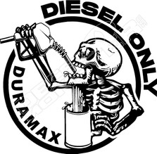 Diesel Only Duramax Skeleton Chev Decal Sticker