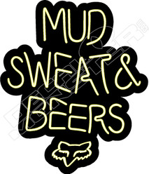 Fox Mud Sweat and Beers Motorcycle Decal Sticker