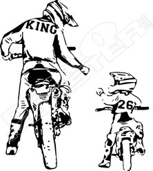 Father Son Motocross Motorcycle Decal Sticker