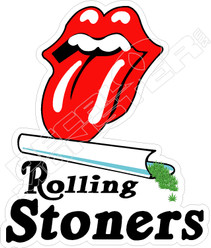 Rolling Stoners Lips Weed Decal Sticker