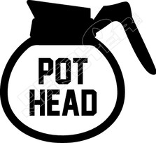 Pot Head Coffee Weed Decal Sticker
