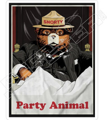 Snorty Party Animal Cocaine Bear Weed Decal Sticker