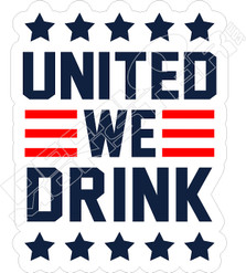 United We Drink Beer Decal Sticker