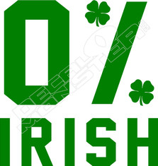 0% Irish2 Beer Decal Sticker