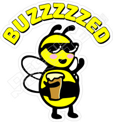 Buzzzzzed Bumble Bee Beer Decal Sticker