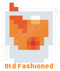 Old Fashioned 8-Bit Beer Decal Sticker